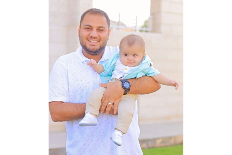 Hamza with his nephew Adam